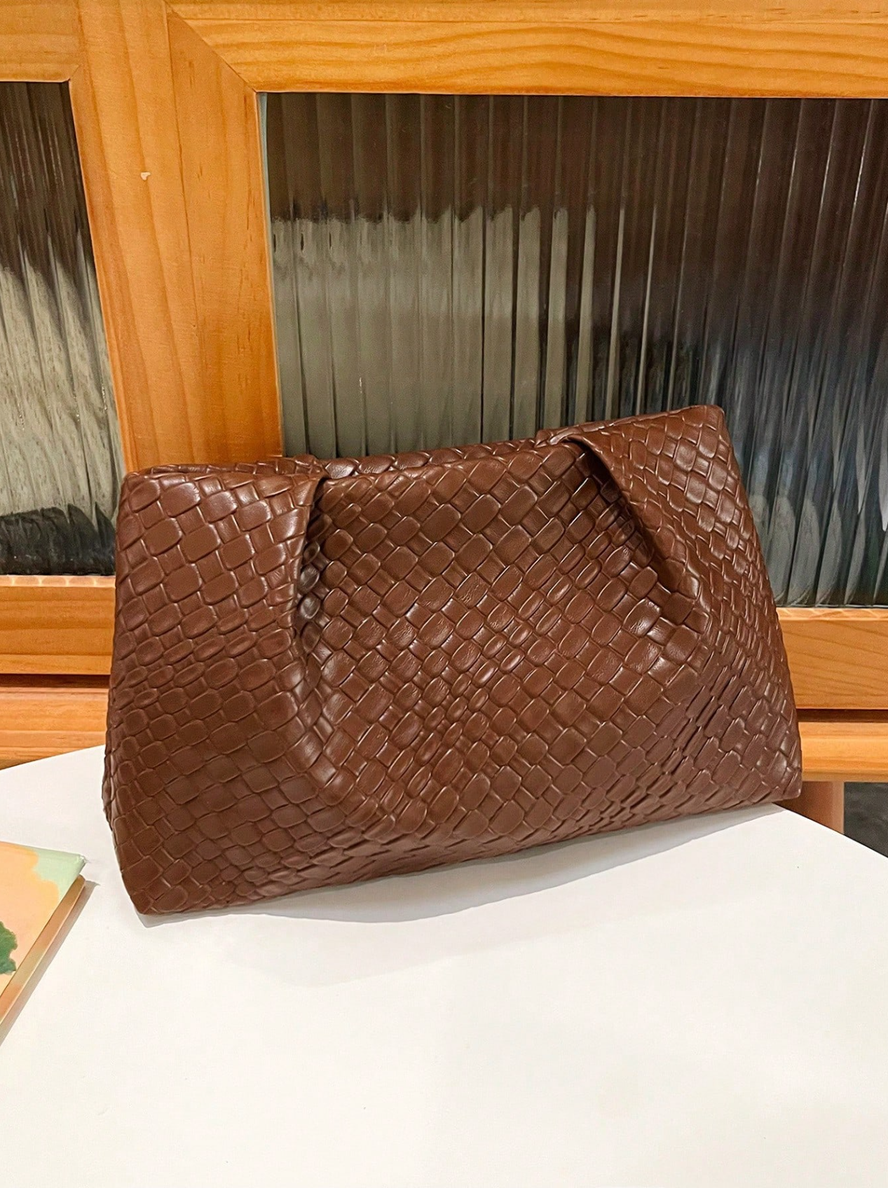 Textured Pleated Clutch Elitaire