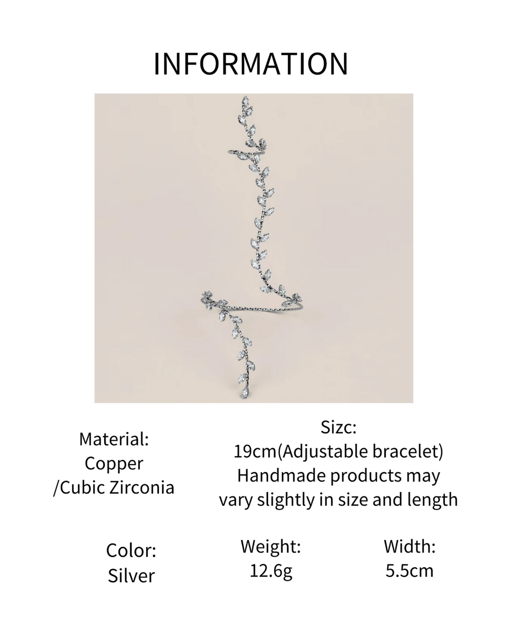 Zirconia Vine Hand Wrap Elitaire