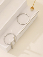 2 Pcs Linear Horizon Ring Set Elitaire