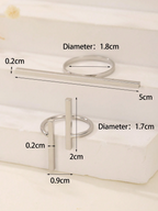 2 Pcs Linear Horizon Ring Set Elitaire