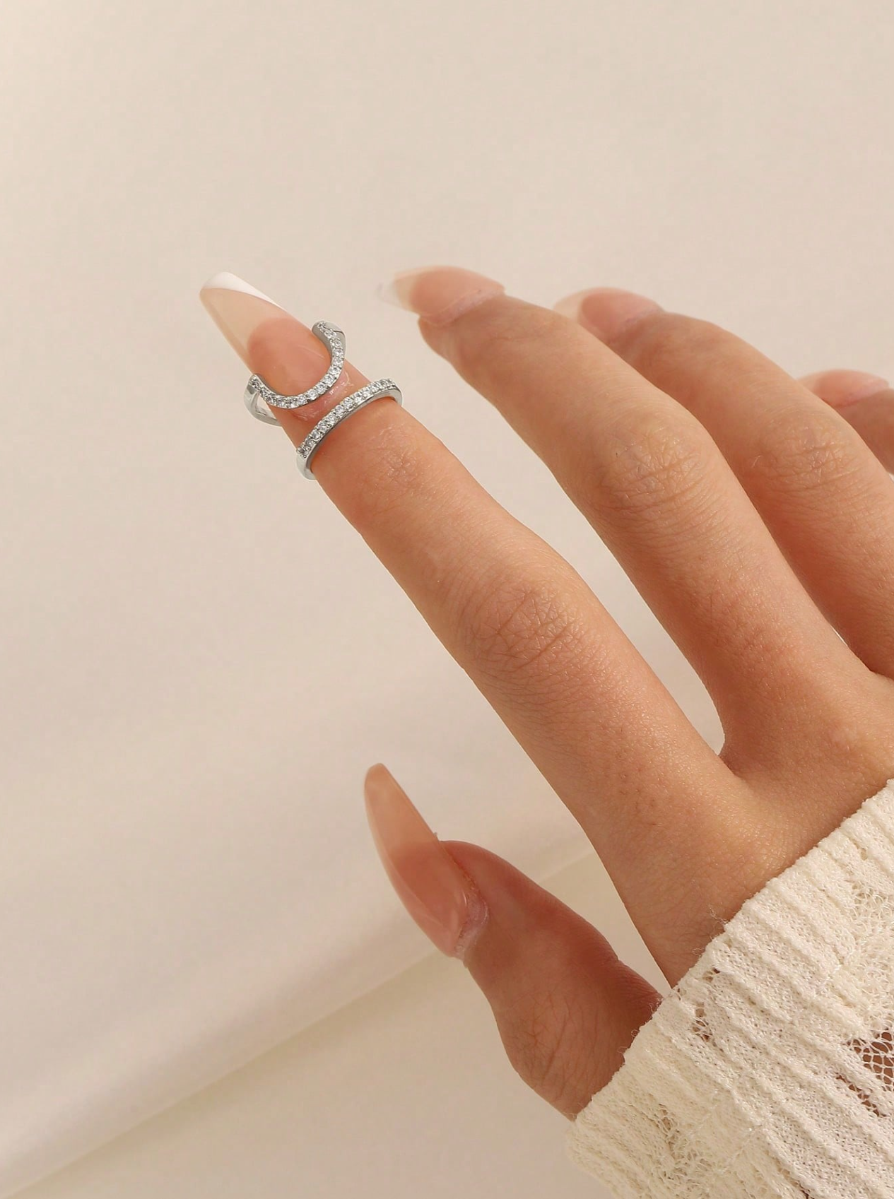 Crescent Nail Ring Elitaire