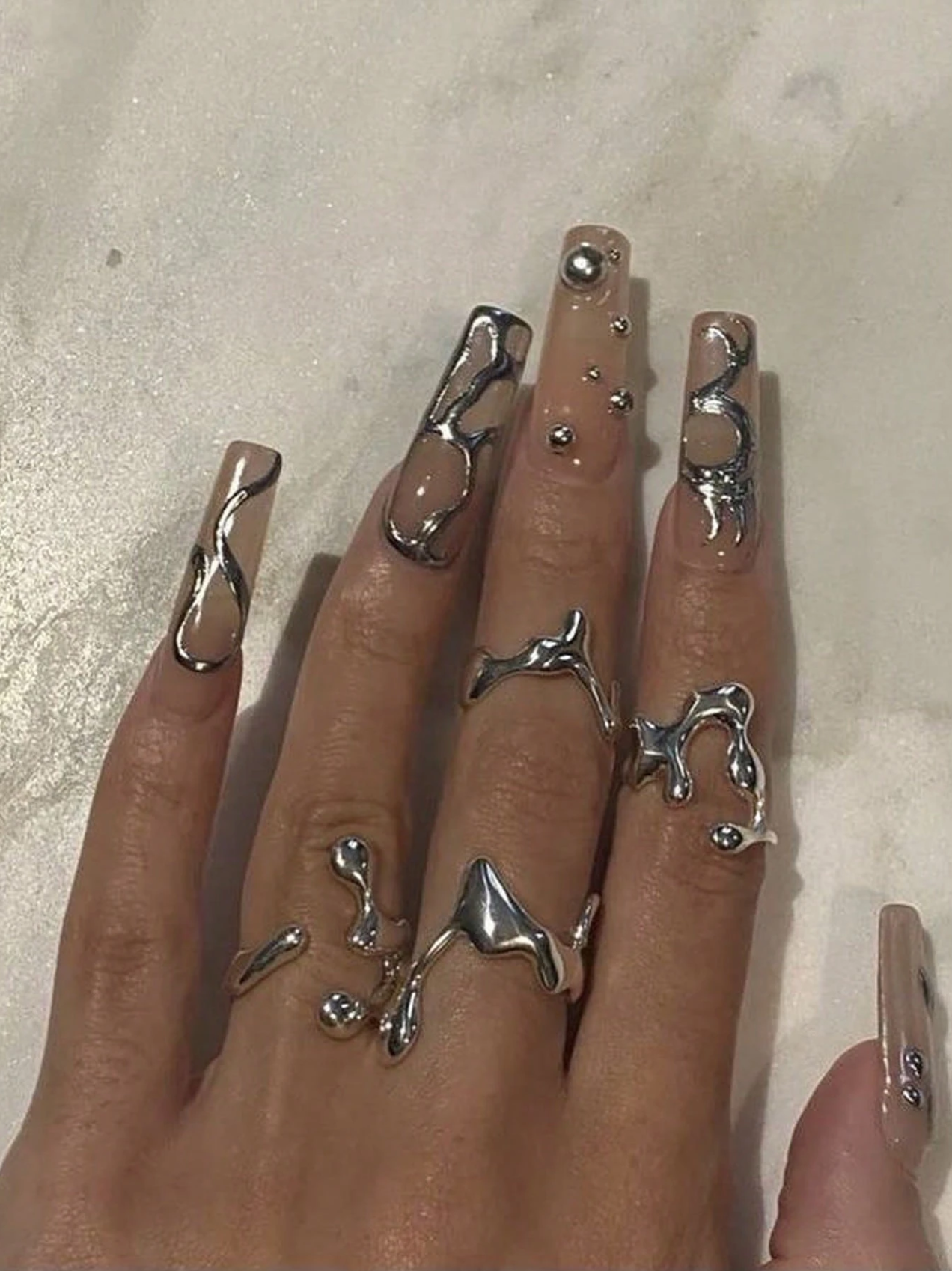 4 Pcs Drip Rings Set Elitaire