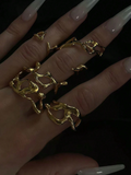 4 Pcs Drip Rings Set Elitaire