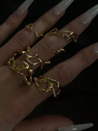 4 Pcs Drip Rings Set Elitaire