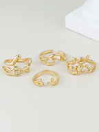 4 Pcs Drip Rings Set Elitaire