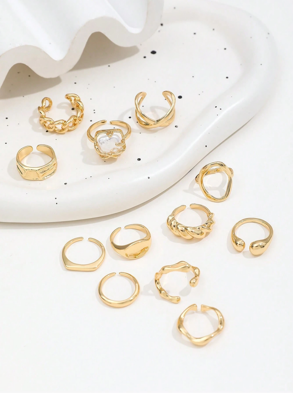 12 Pcs Golden Muse Rings Set ELITAIRE