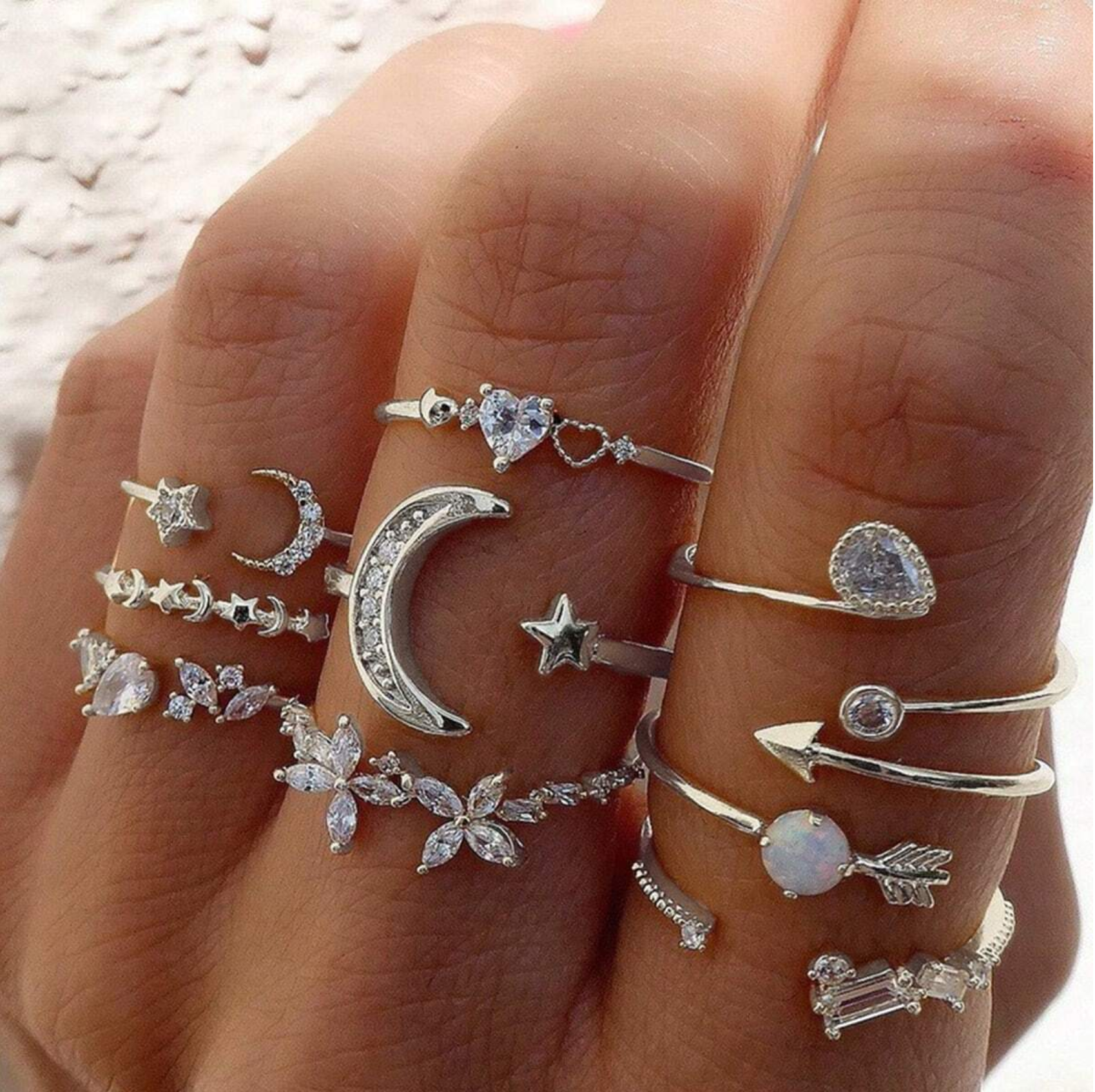 9 Pcs Mystic Ring Set Elitaire