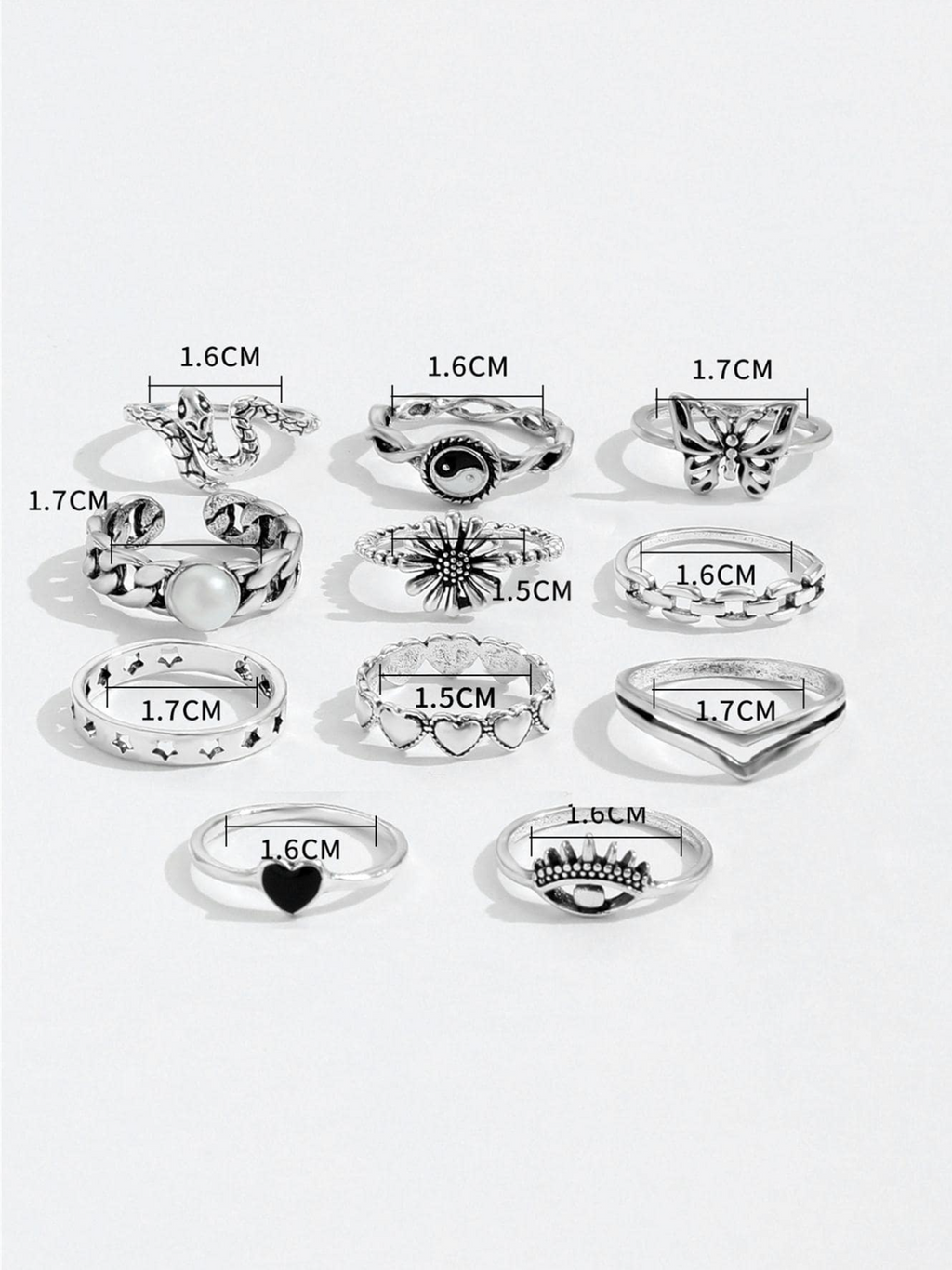11 Pcs Ring Set Elitaire