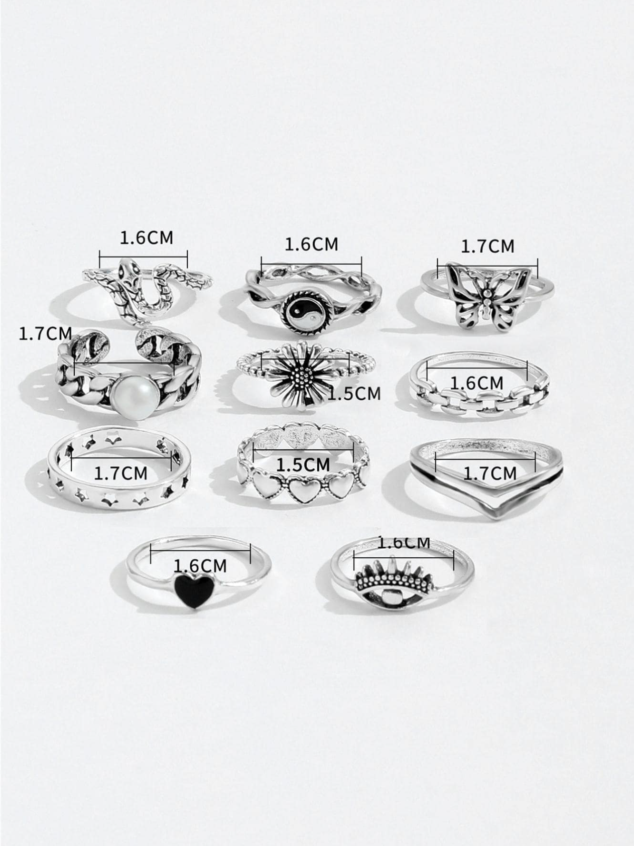 11 Pcs Ring Set Elitaire