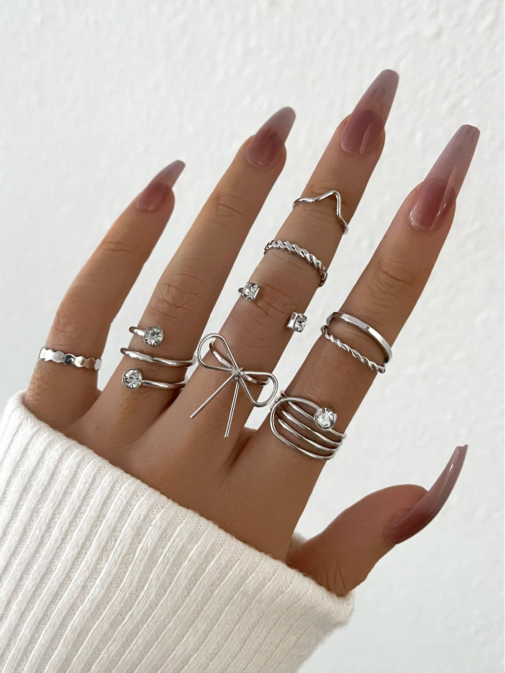 8 Pcs Dream Ring Set Elitaire