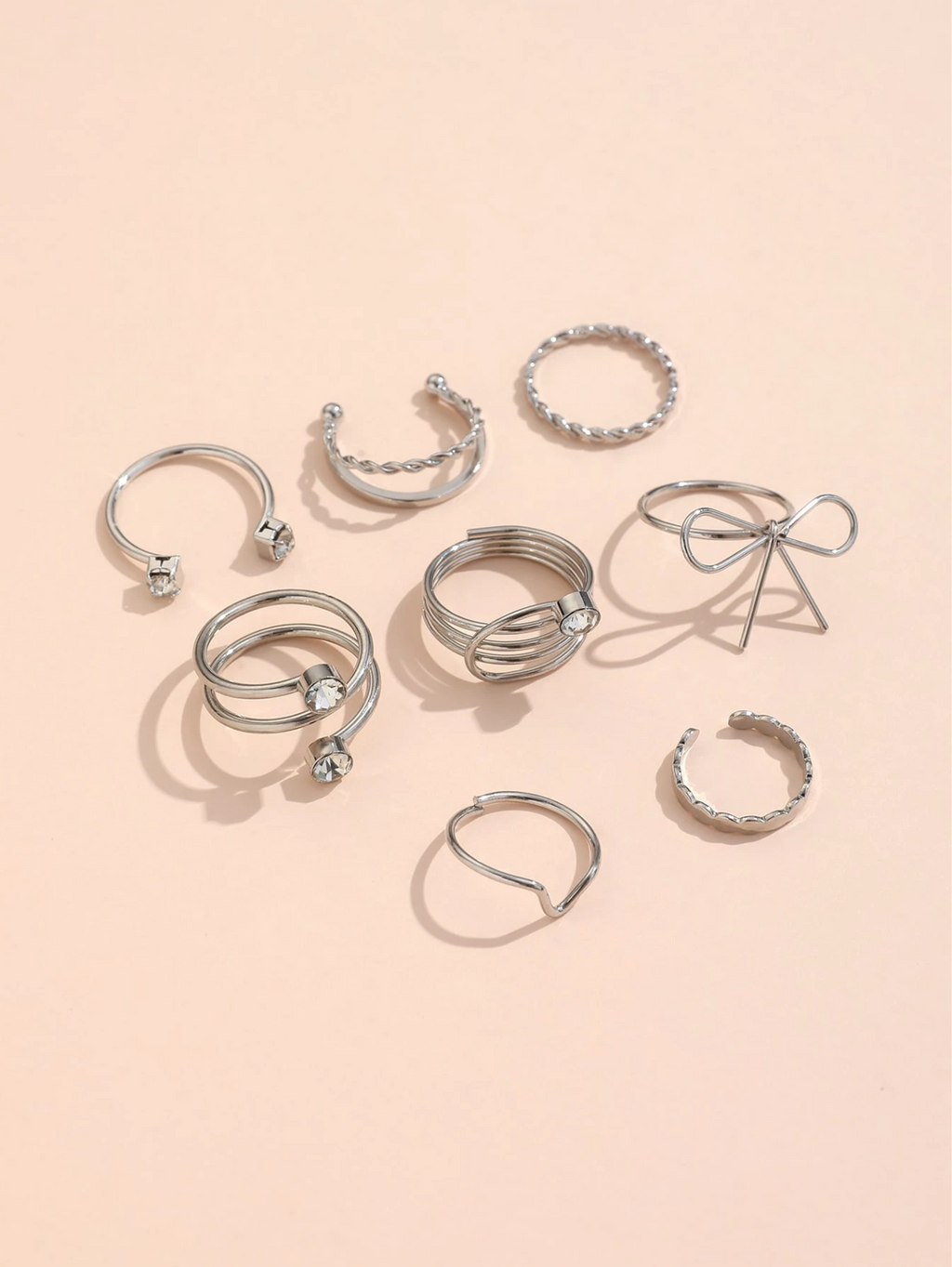 8 Pcs Dream Ring Set Elitaire