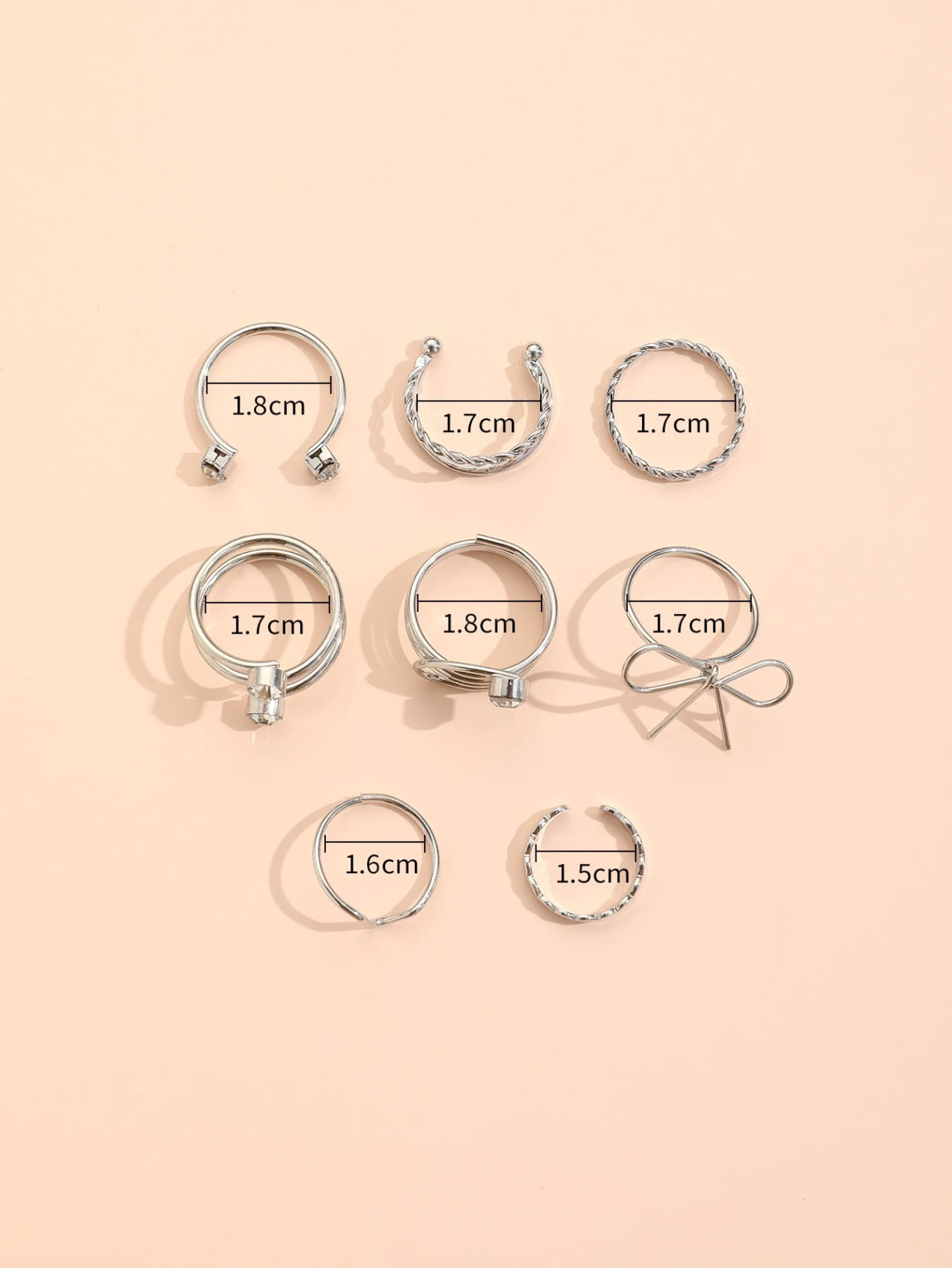 8 Pcs Dream Ring Set Elitaire