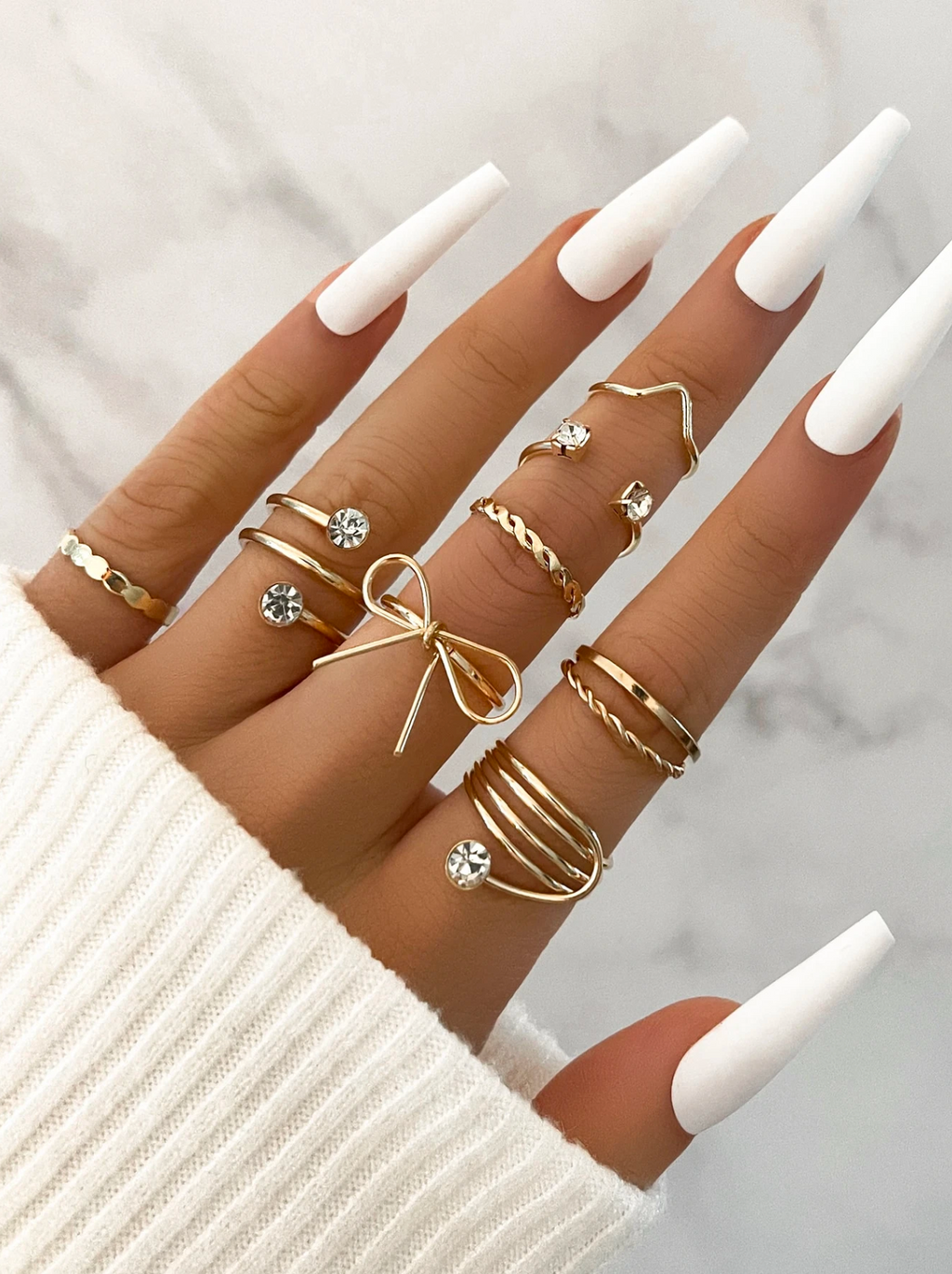 8 Pcs Dream Ring Set Elitaire