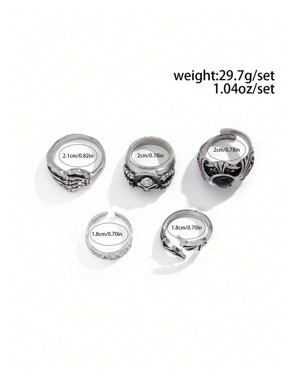 5 Pcs Crypt Ring Set Elitaire