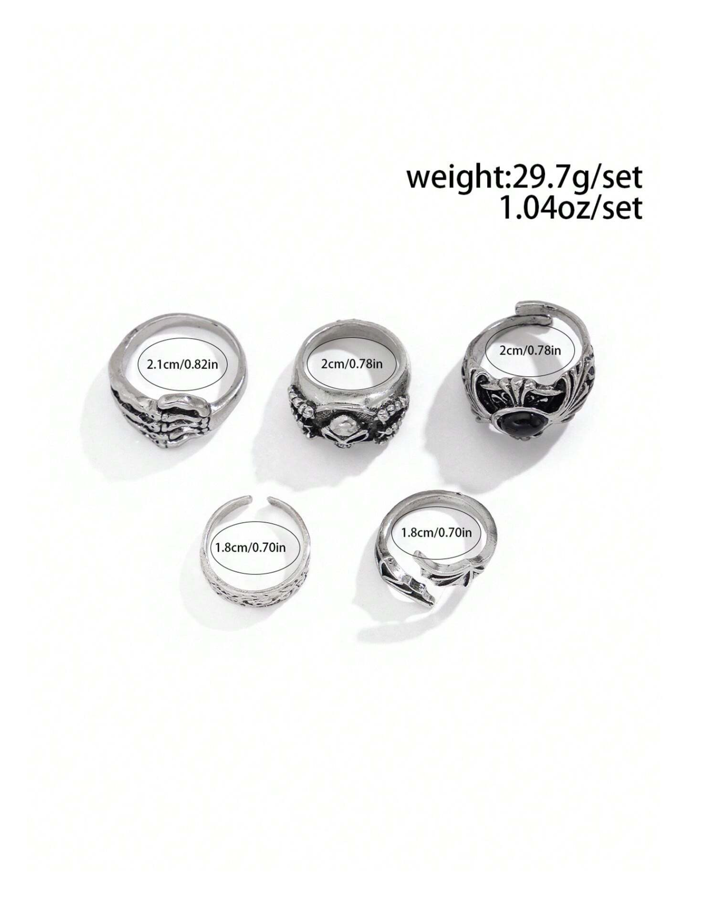 5 Pcs Crypt Ring Set Elitaire