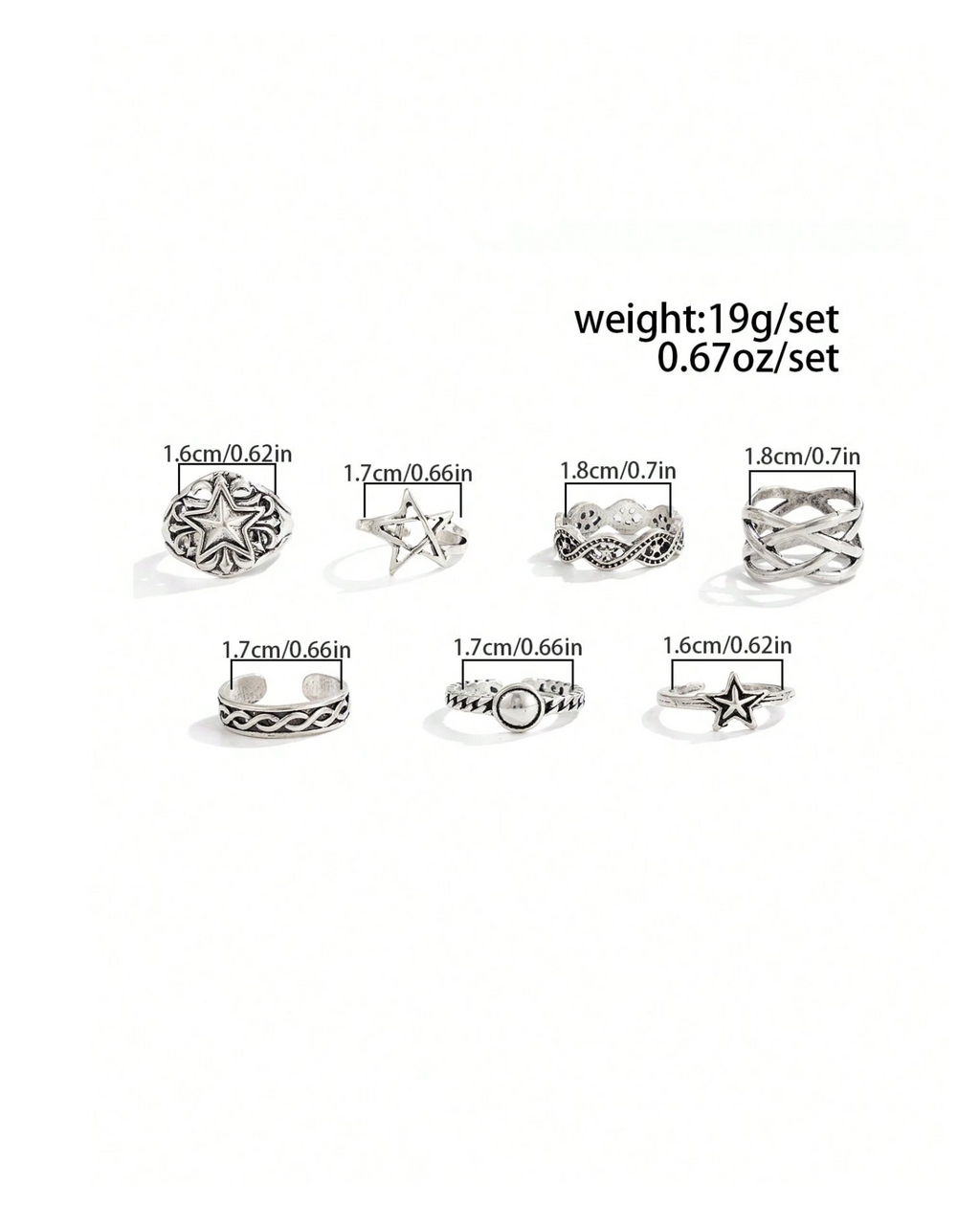 7 Pcs Sigil Ring Set Elitaire