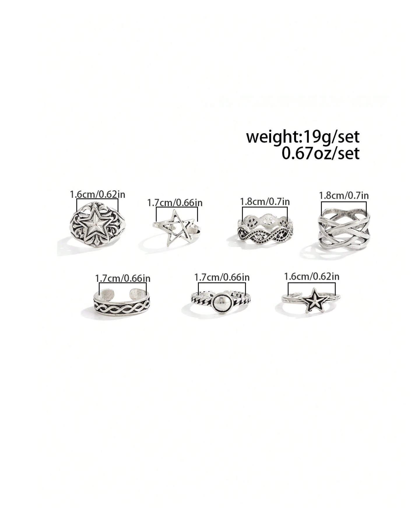 7 Pcs Sigil Ring Set Elitaire