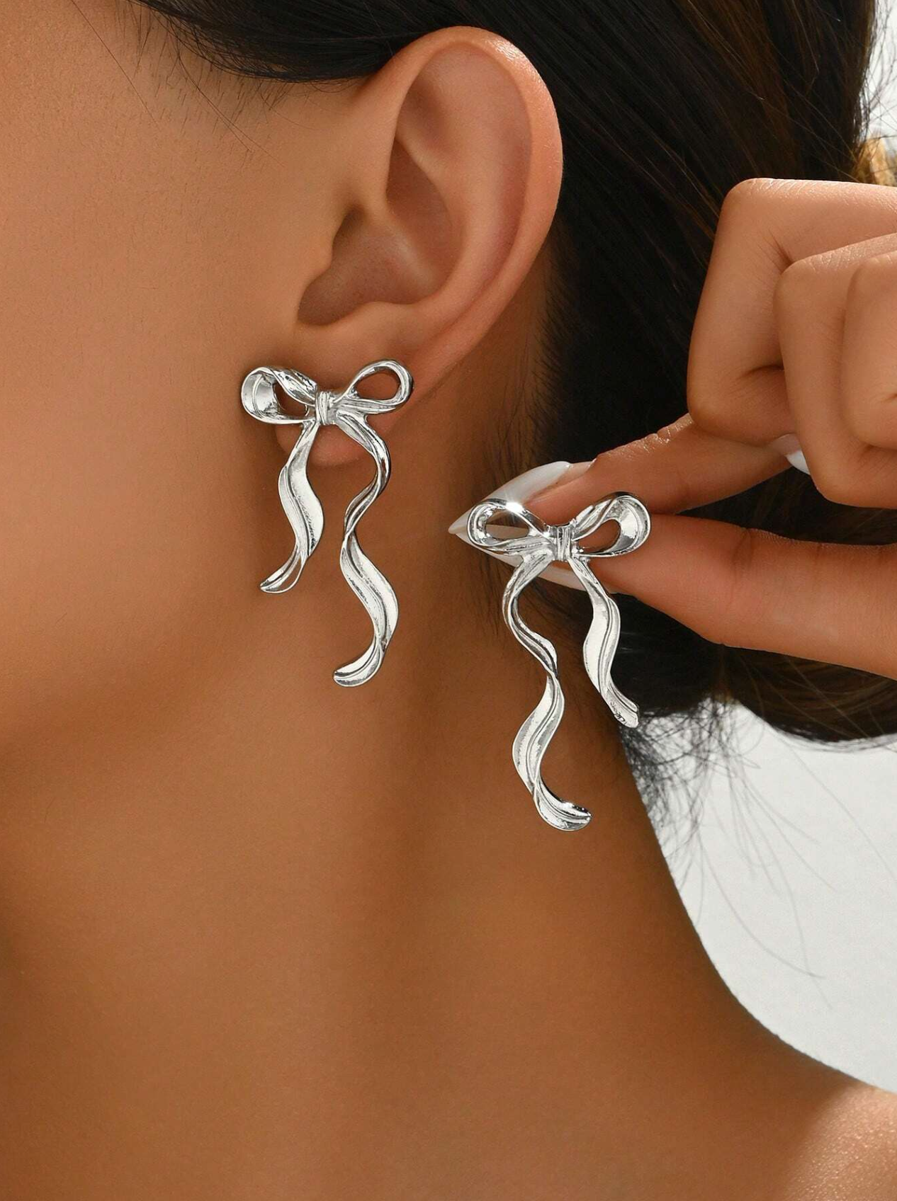 1 Pair Bow Earings