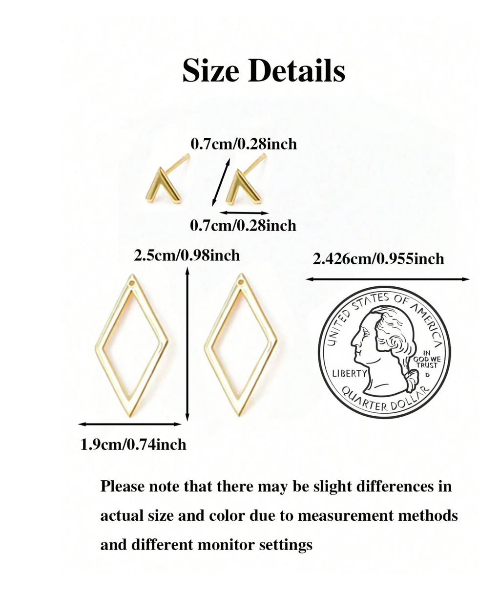 1 Pair Rhombus Earings