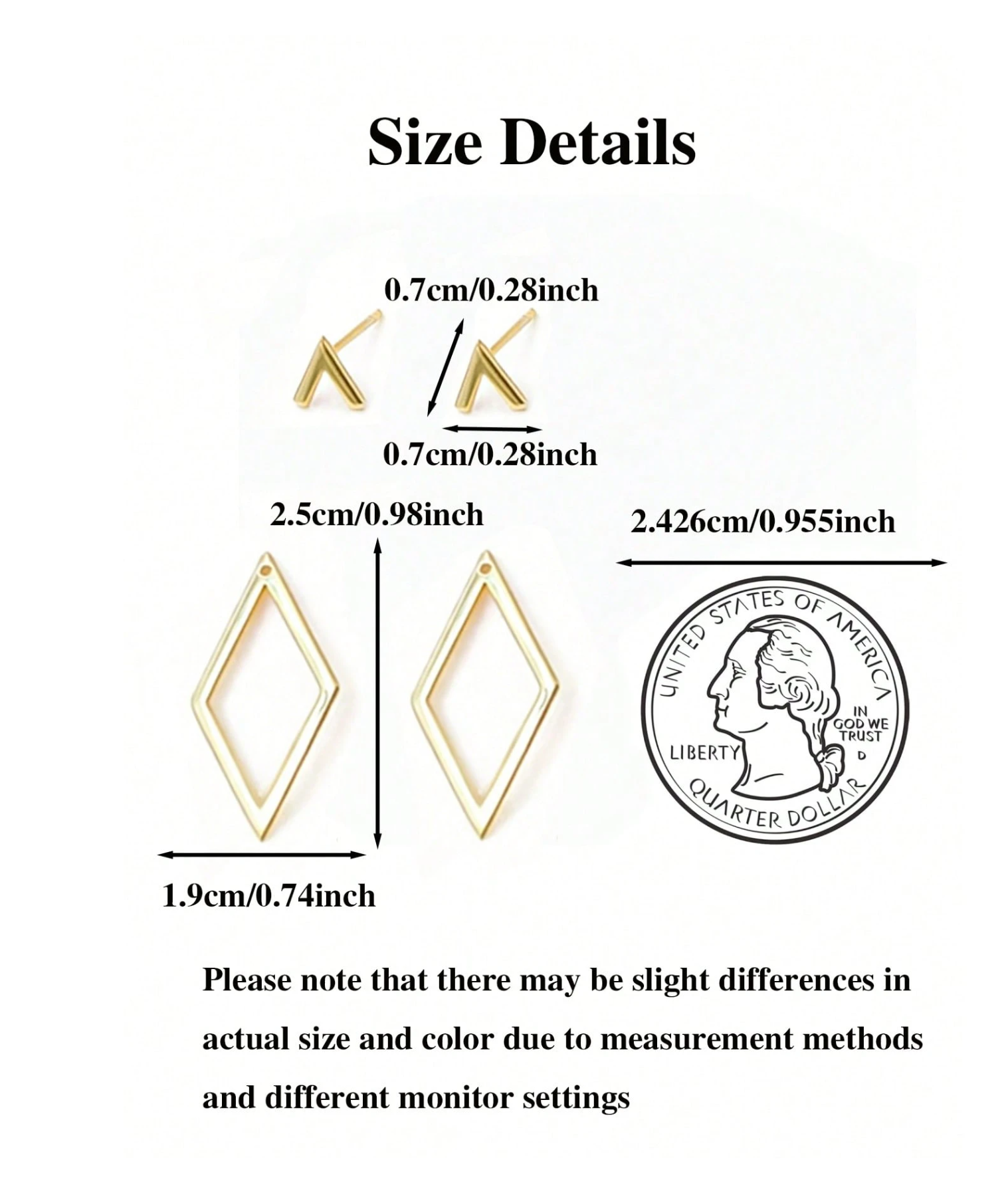 1 Pair Rhombus Earings