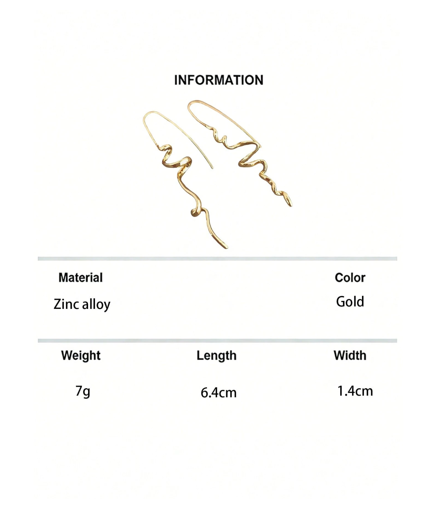 1 Pair Squiggle Earings