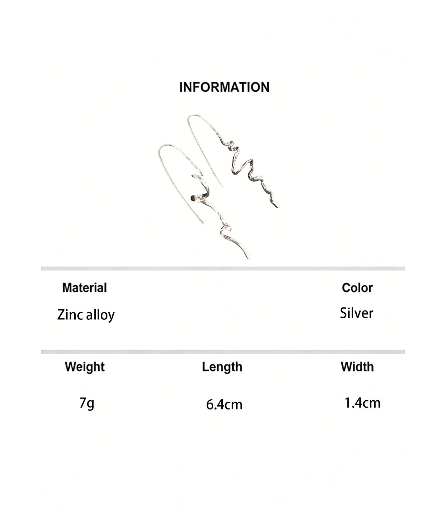 1 Pair Squiggle Earings