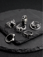 6 Pcs Midnight Noir Ring Set