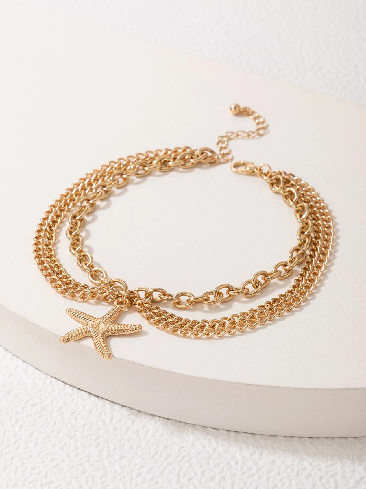 Starfish Layered Anklet
