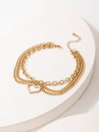 Heart Layered Anklet