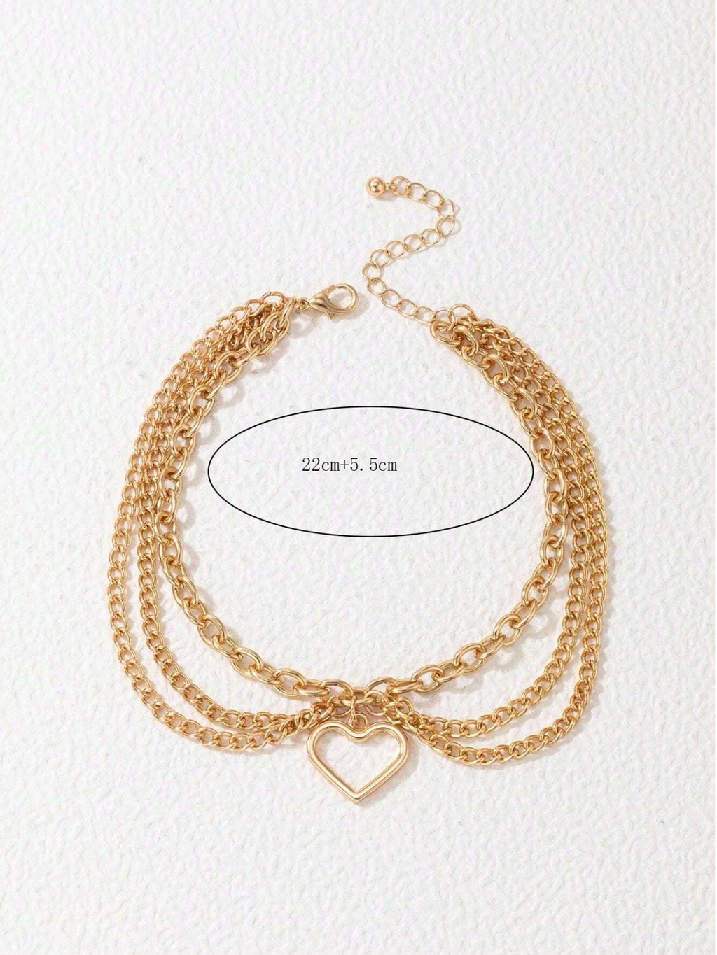 Heart Layered Anklet