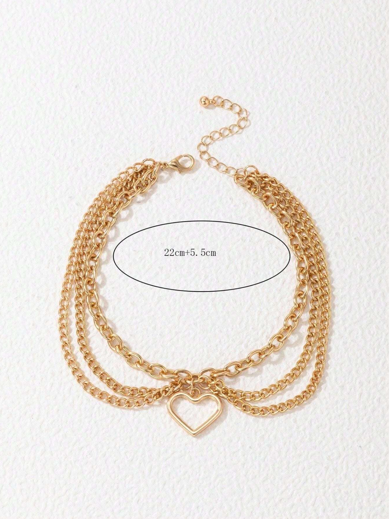 Heart Layered Anklet