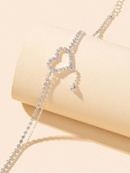 Rhinestone Heart Anklet