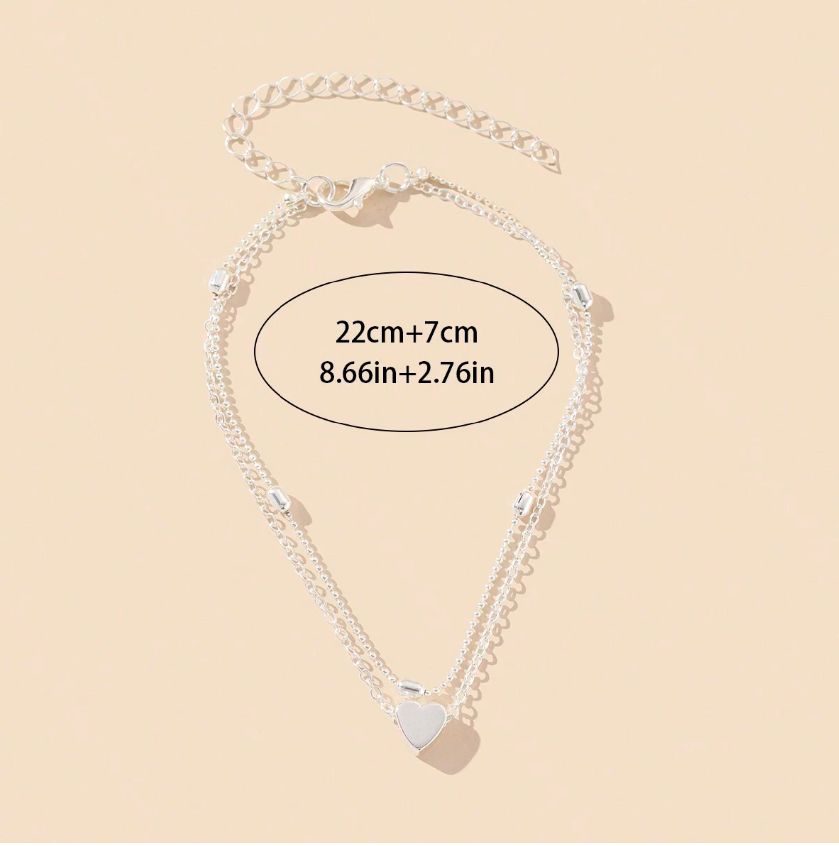 Duo Layer Heart Anklet