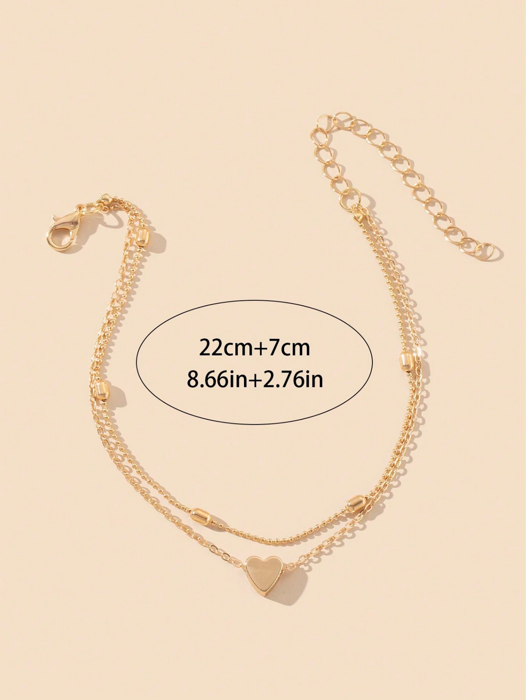 Duo Layer Heart Anklet