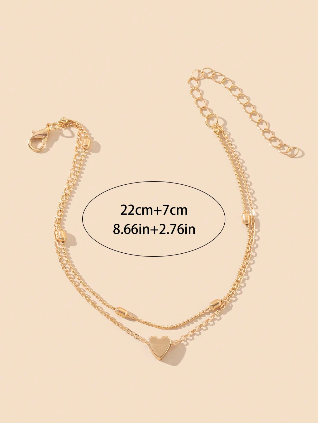 Duo Layer Heart Anklet