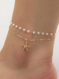 Pearl Layered Starfish Anklet