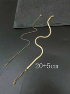 2 Pcs Herringbone & Cable Anklet Set
