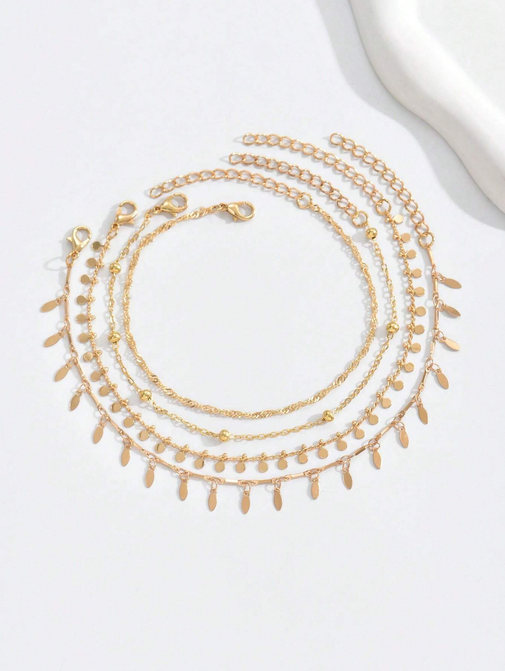 4 Pcs Anklet Set