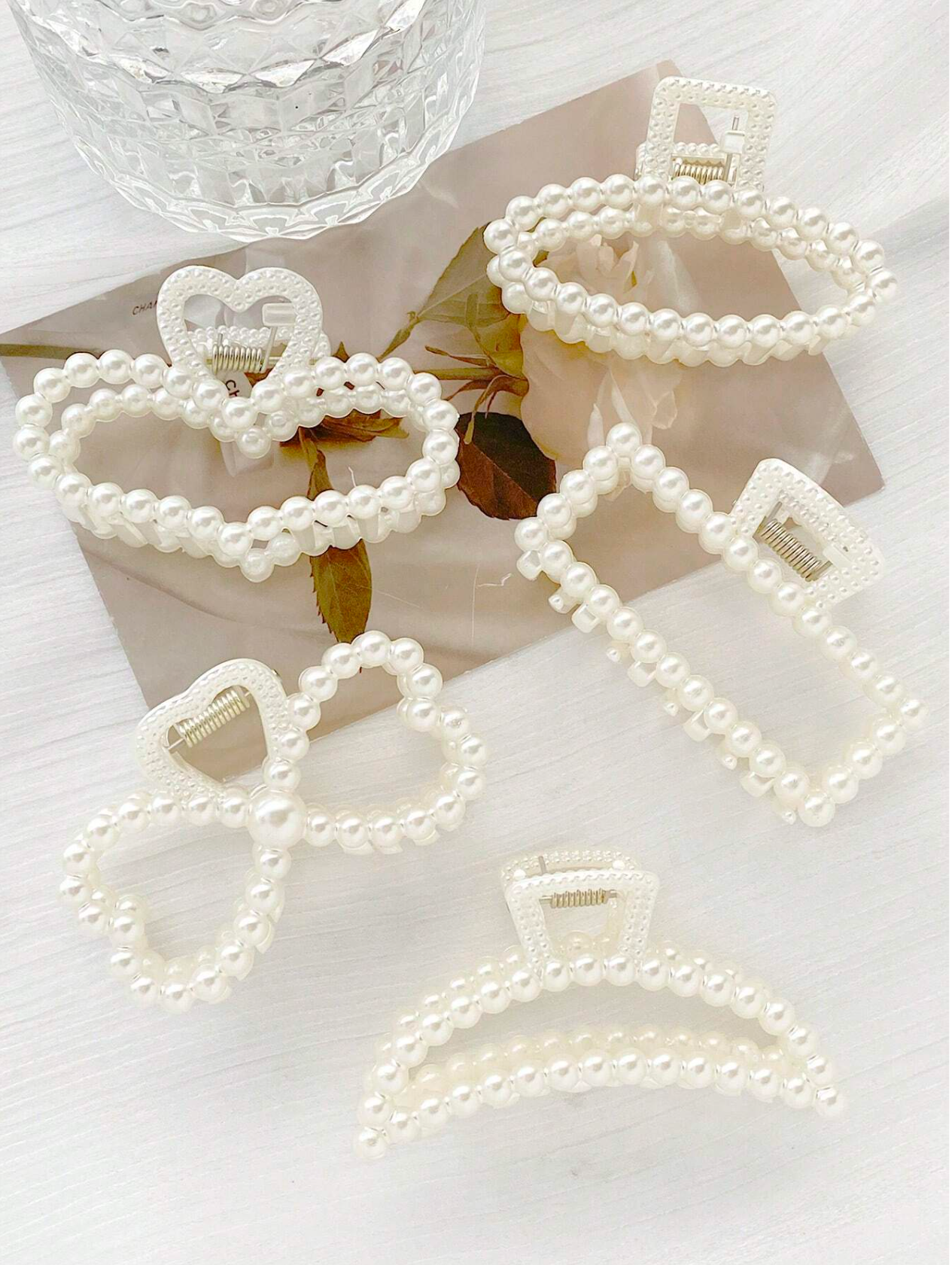 5 Pcs Pearl Hair Claw Set Elitaire