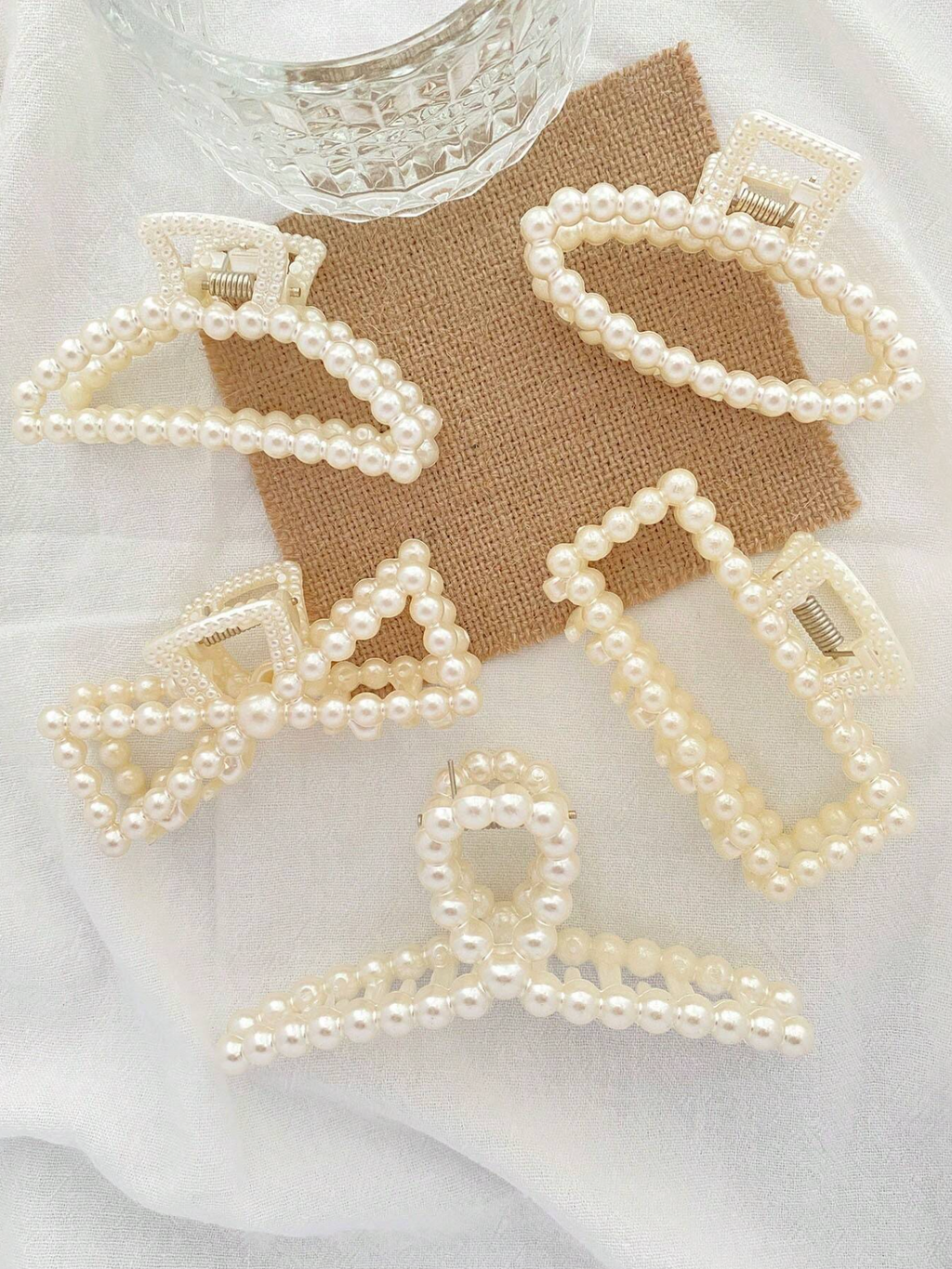 5 Pcs Pearl Hair Claw Set Elitaire