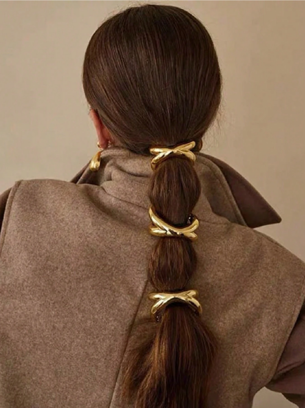 3 Pcs Metallic Hair Ties Elitaire