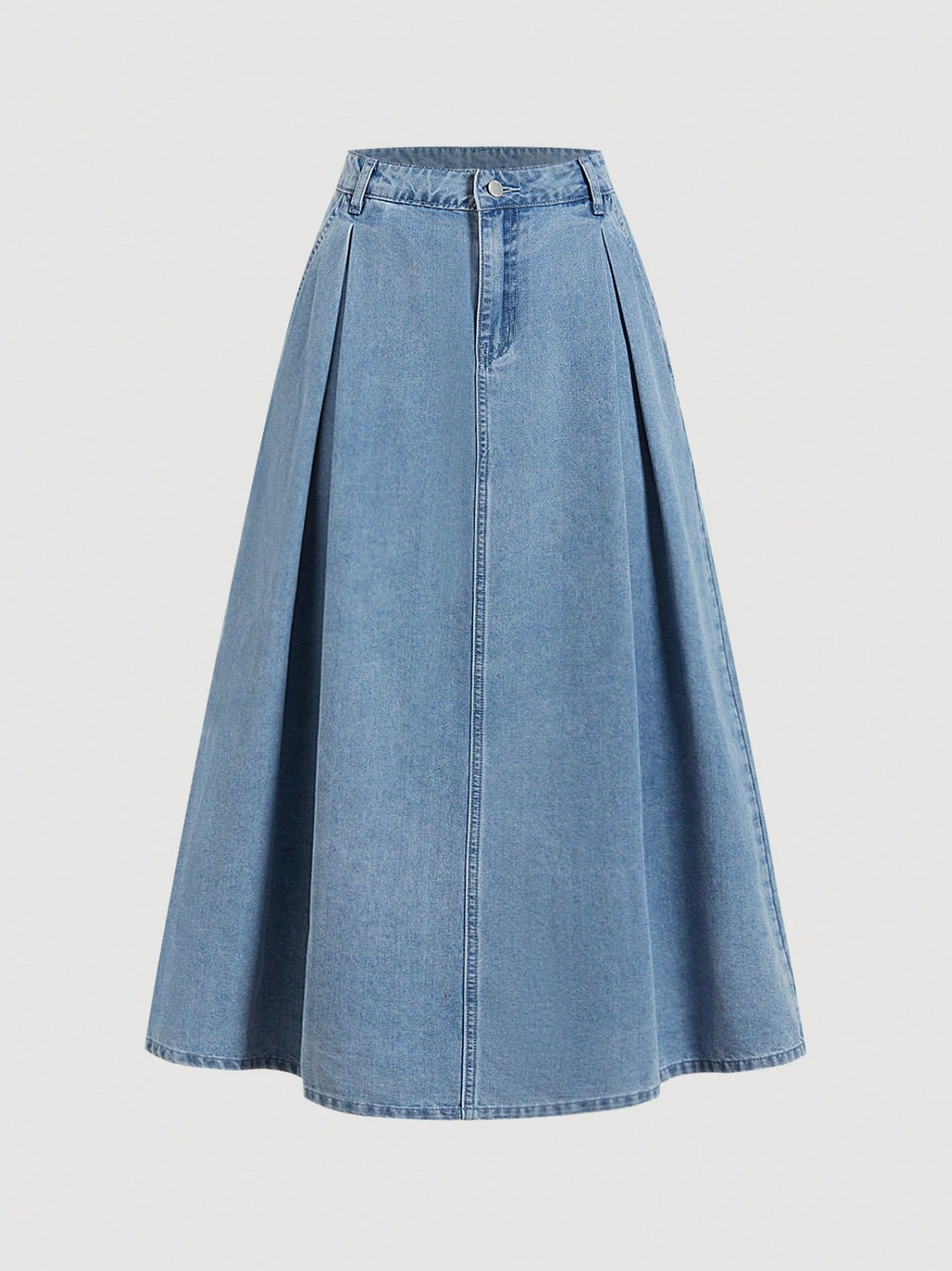 Ruched Denim Midi Skirt Elitaire