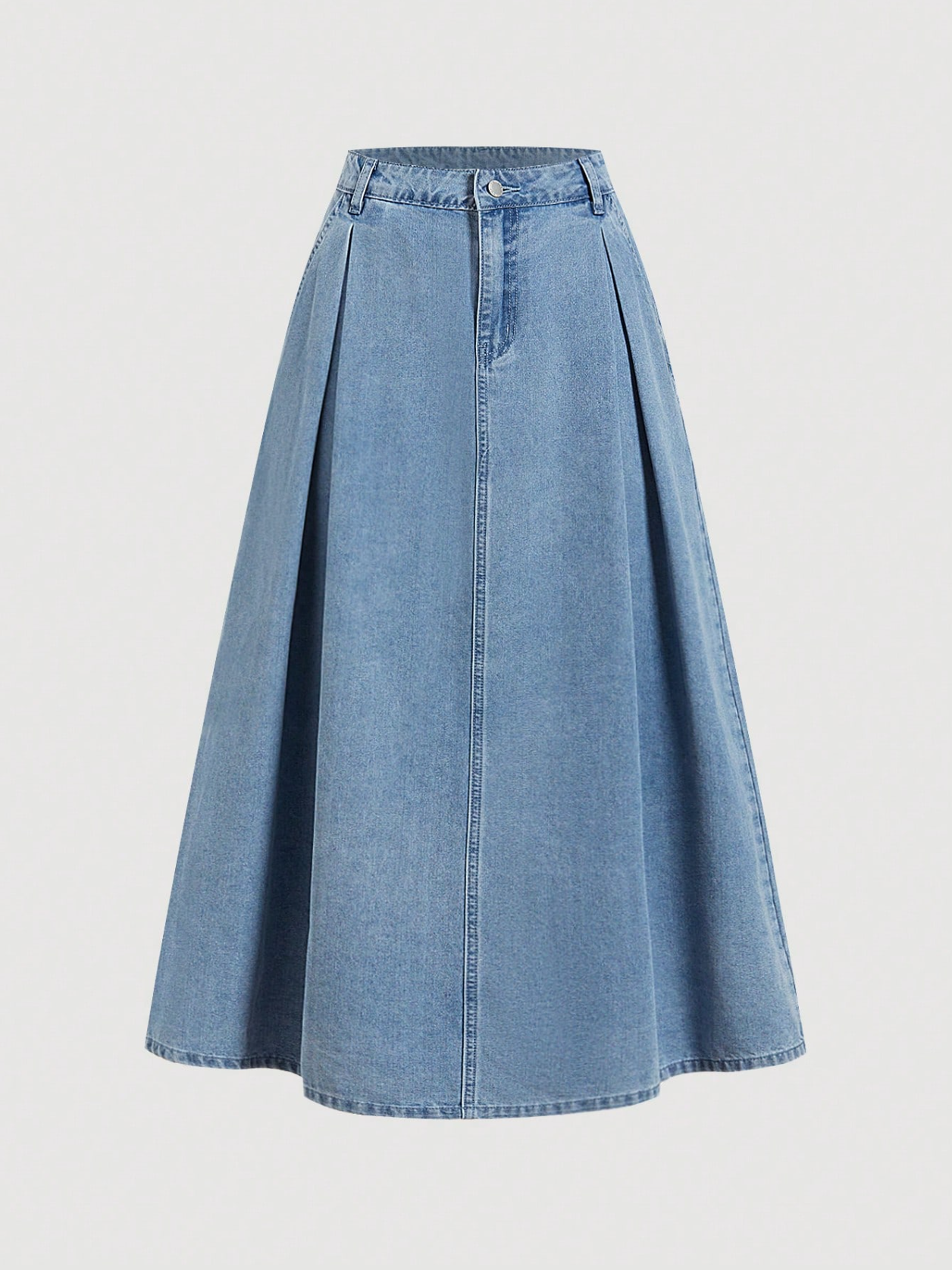 Ruched Denim Midi Skirt Elitaire