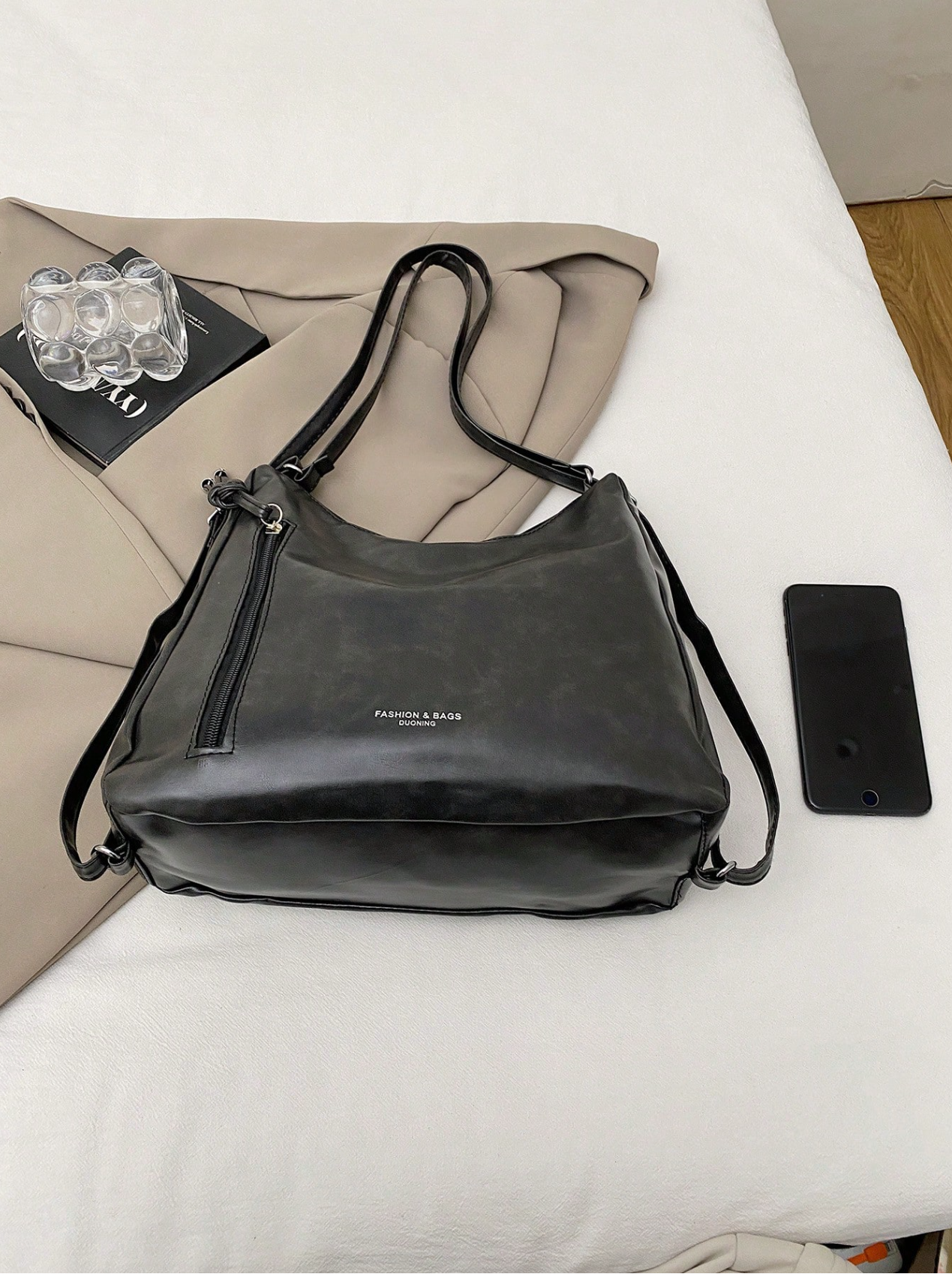 The Angled Zip Convertible Tote Elitaire