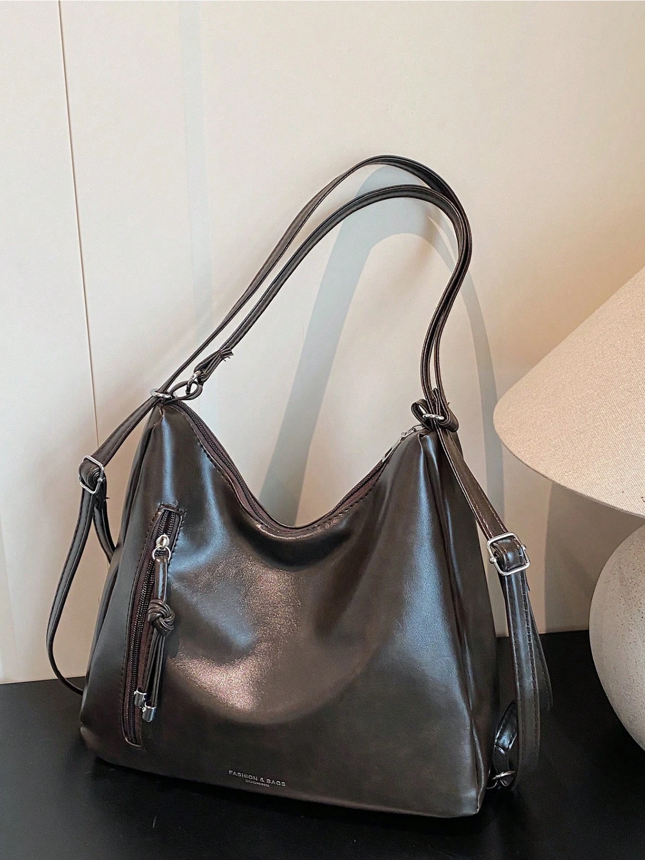 The Angled Zip Convertible Tote Elitaire