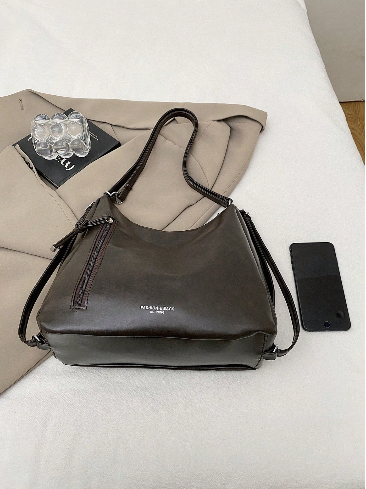 The Angled Zip Convertible Tote Elitaire