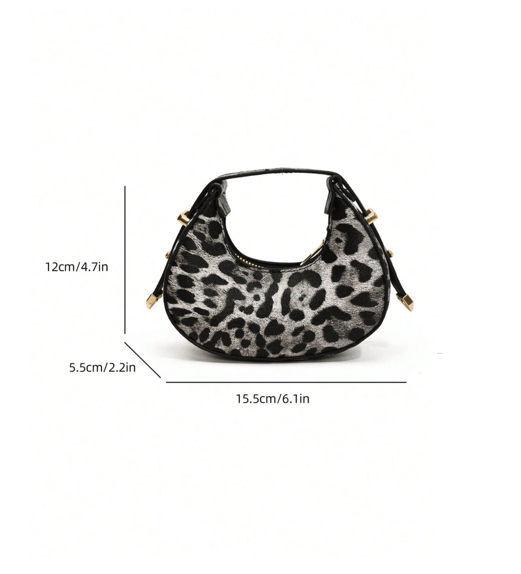 Leopard Lux Crescent Bag Elitaire