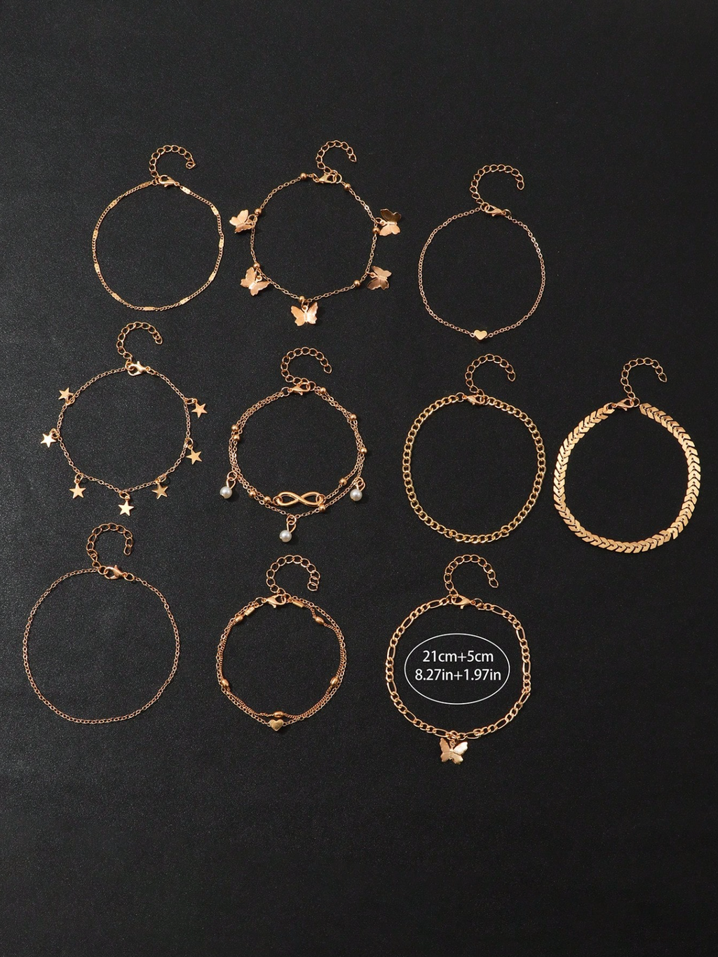 4-9 Pcs Anklet Set