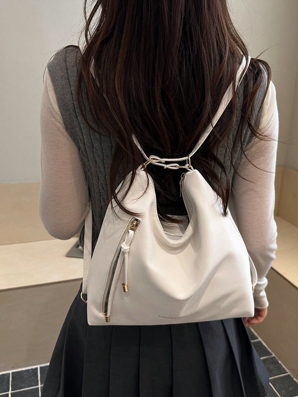The Angled Zip Convertible Tote