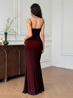 Pleated Ruched Gown